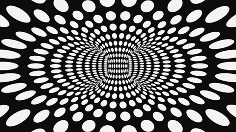 Black and white psychedelic optical illusion. Abstract hypnotic background. Stock Footage 126293081
