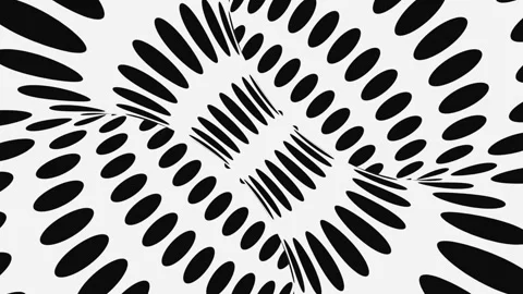 Black and white psychedelic optical illusion. Abstract hypnotic background. Video stock 126293086
