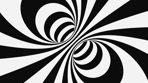 Black and white psychedelic optical illusion. Abstract hypnotic background. Video stock 126293107
