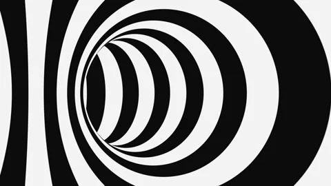 Black and white psychedelic optical illusion. Abstract hypnotic background. Stock Footage 126293114