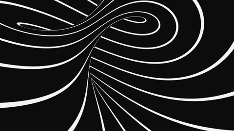 Black and white psychedelic optical illusion. Abstract hypnotic background. Stock Footage 126293139
