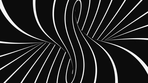 Black and white psychedelic optical illusion. Abstract hypnotic background. Stock Footage 126293143