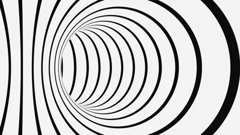 Black and white psychedelic optical illusion. Abstract hypnotic background. Stock Footage 126293159