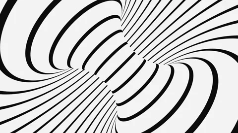 Black and white psychedelic optical illusion. Abstract hypnotic background. Stock Footage 126293164