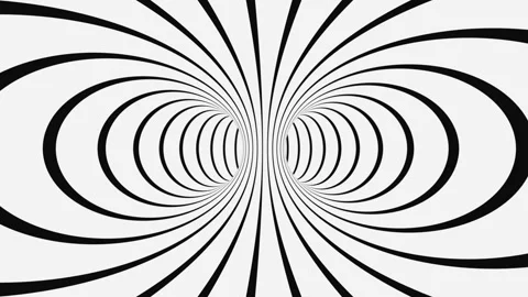 Black and white psychedelic optical illusion. Abstract hypnotic background. Stock Footage 126293172