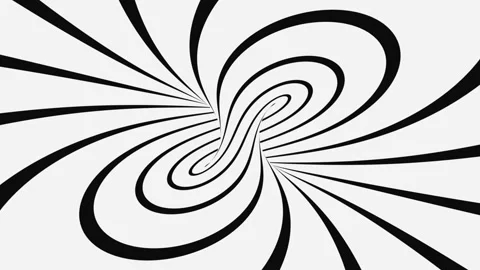 Black and white psychedelic optical illusion. Abstract hypnotic background. Video stock 126293181