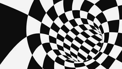 Black and white psychedelic optical illusion. Abstract hypnotic background. Video stock 126293188