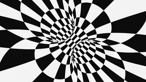 Black and white psychedelic optical illusion. Abstract hypnotic background. Stock Footage 126293200