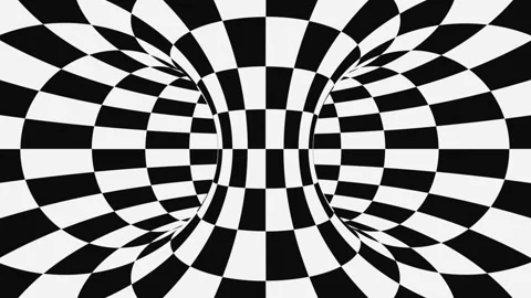 Black and white psychedelic optical illusion. Abstract hypnotic background. Stock Footage 126293215