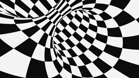 Black and white psychedelic optical illusion. Abstract hypnotic background. Stock Footage 127387421