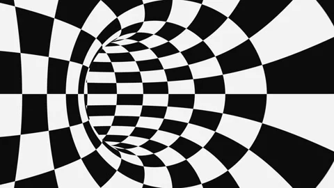 Black and white psychedelic optical illusion. Abstract hypnotic background. Stock Footage 127387457