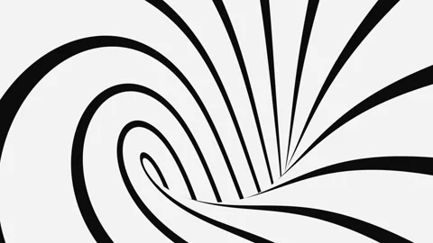 Black and white psychedelic optical illusion. Abstract hypnotic background. Stock Footage 127387549