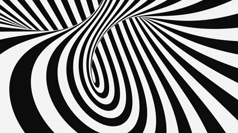 Black and white psychedelic optical illusion. Abstract hypnotic background. Stock Footage 127387572