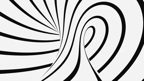 Black and white psychedelic optical illusion. Abstract hypnotic background. Stock Footage 127387591