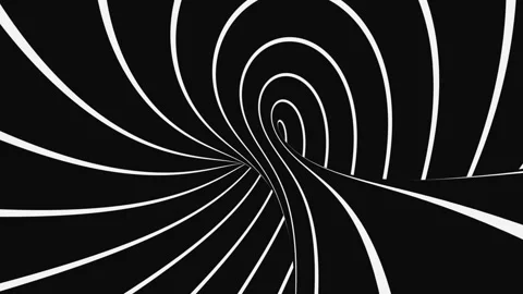 Black and white psychedelic optical illusion. Abstract hypnotic background. Stock Footage 127387644
