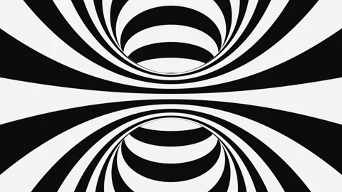 Black and white psychedelic optical illusion. Abstract hypnotic background. Stock Footage 127387667