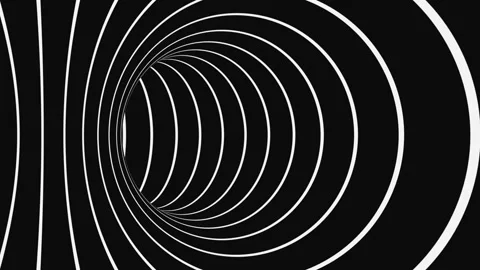 Black and white psychedelic optical illusion. Abstract hypnotic background. Stock Footage 127387681