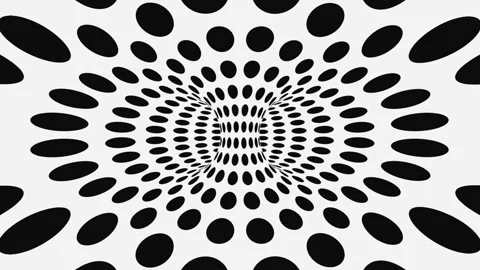 Black and white psychedelic optical illusion. Abstract hypnotic background. Video stock 127387745