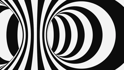 Black and white psychedelic optical illusion. Abstract hypnotic background. Stock Footage 127387757