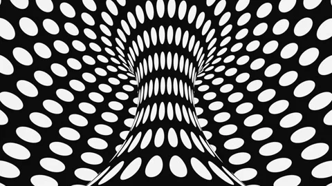 Black and white psychedelic optical illusion. Abstract hypnotic background. Stock Footage 127387766