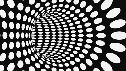 Black and white psychedelic optical illusion. Abstract hypnotic background. Stock Footage 127387780