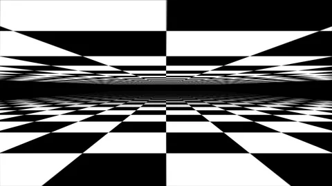 Black and white psychedelic optical illusion. Abstract hypnotic animated Vidéo 304795954