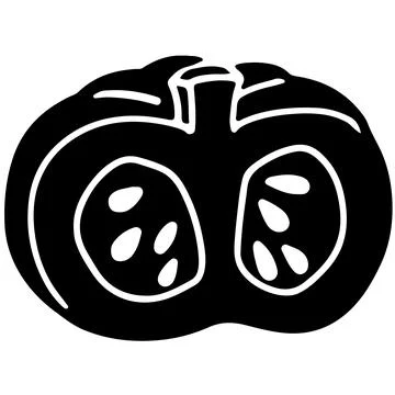 Black and White Pumpkin Icon Stock Illustration