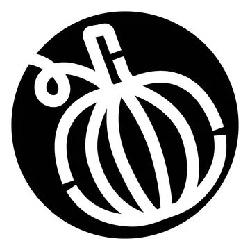 Black and white pumpkin squash icon for autumn harvest Stock Illustration