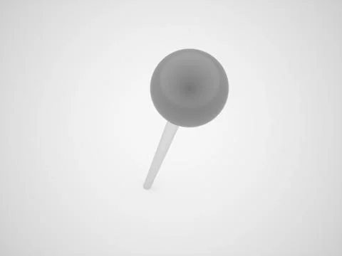 Black and white push pin rendered Stock Illustration