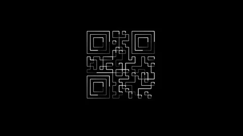 Black and white QR code scanning technology Stock Footage 119411876
