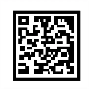 A black and white QR code isolated 스톡 일러스트