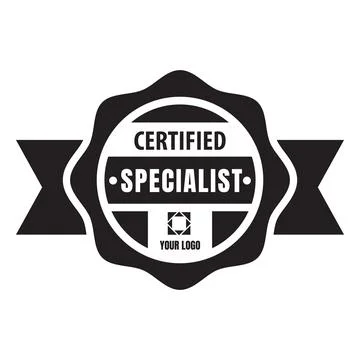 Black and white quality mark with a curved round frame, ribbon, inscription Stock Illustration
