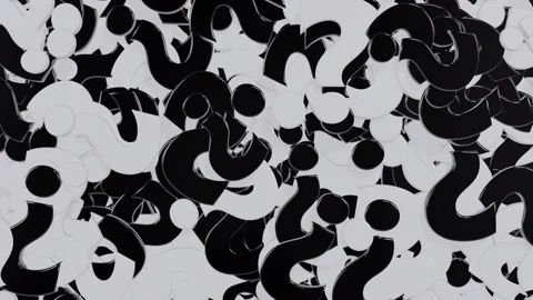 Black and White Question Mark Transition Isolated on alpha background Stock Footage 237598832