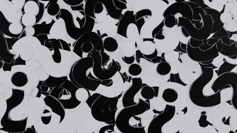 Black and White Question Mark Transition Isolated on alpha background Stock Footage 237598959