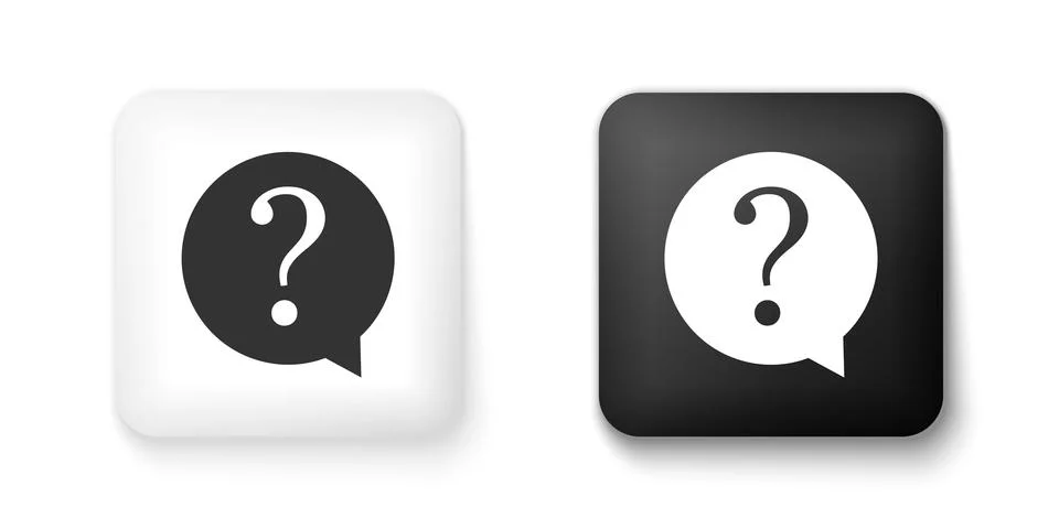 Black and white Question mark in circle icon isolated on white background Stock Illustration