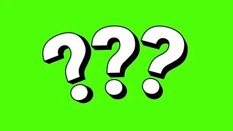 Black and white question marks with green screen 4K Green Screen Animation .. Stock Footage 309686033