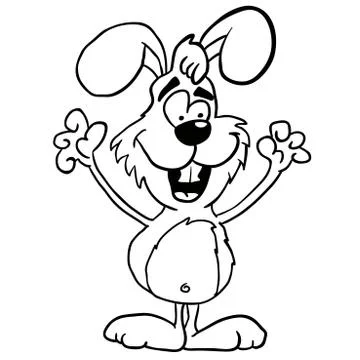 Black and white rabbit Stock Illustration