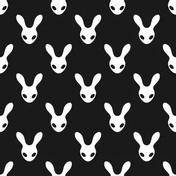 Black and white rabbit pattern Stock Illustration
