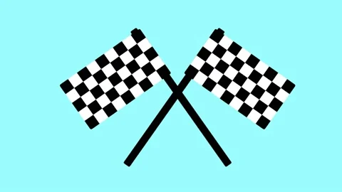 Black and white racing flags. Stock Footage