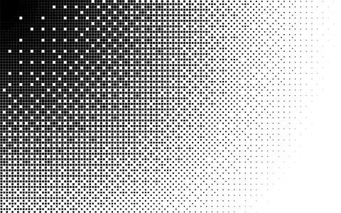 Black and white radial bitmap texture, abstract halftone pattern vector Stock Illustration