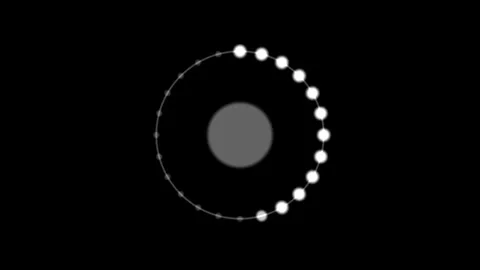 Black and White Radial Progress Display Seamless Loop Stock Footage 342726819