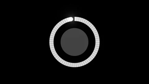 Black and White Radial Progress Display Seamless Loop Stock Footage 342749214