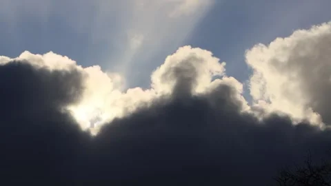 Black and white rain clouds  Stock Footage 247491262