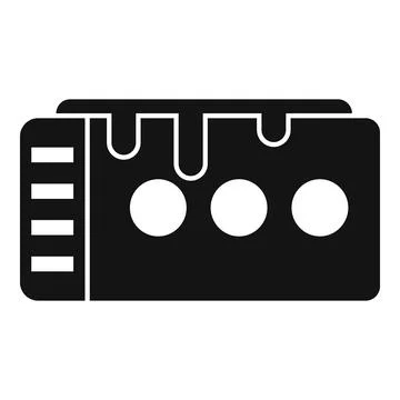 Black and white ram memory card icon Illustrazione stock