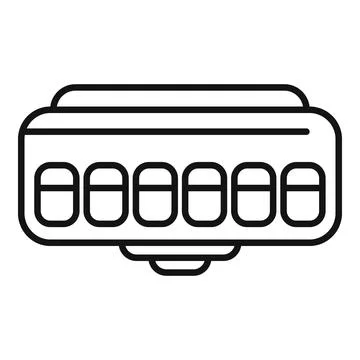 Black and white ram memory icon Stock Illustration