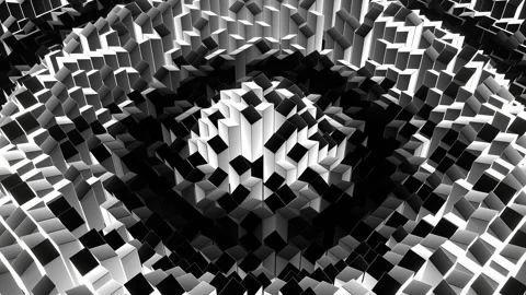 Black and White Random Shape Rectangular Waves Background VJ Loop in 4K Stock Footage 287603991