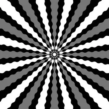 Black and White Rays Retro Comic Poster. Retro sunburst vector background Illustrazione stock