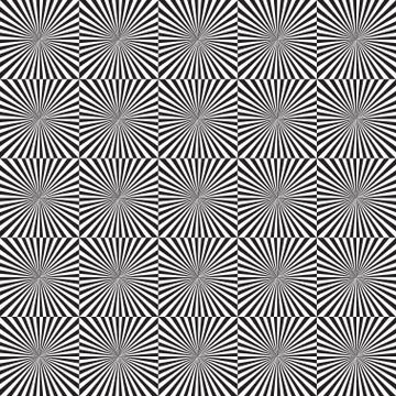 Black and white rays. Seamless pattern Illustrazione stock