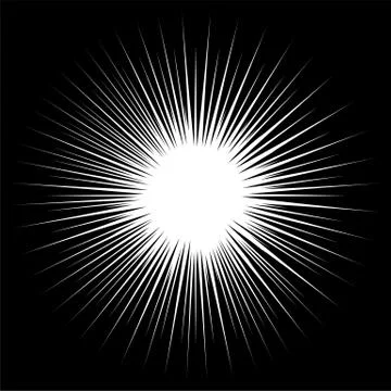 Black and white rays vector illustration Stock Illustration