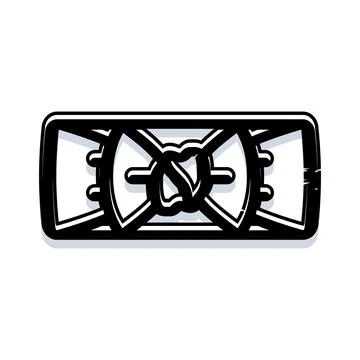 Black and white rectangular graphic logo design Stock Illustration